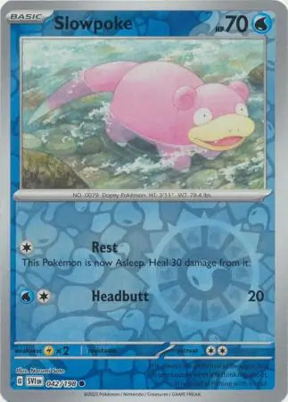 042 Slowpoke - Reverse Holo, Scarlet & Violet Base, , 4.00 kr, Pokesingles. Kjøp pokemon kort til lave priser hos oss.