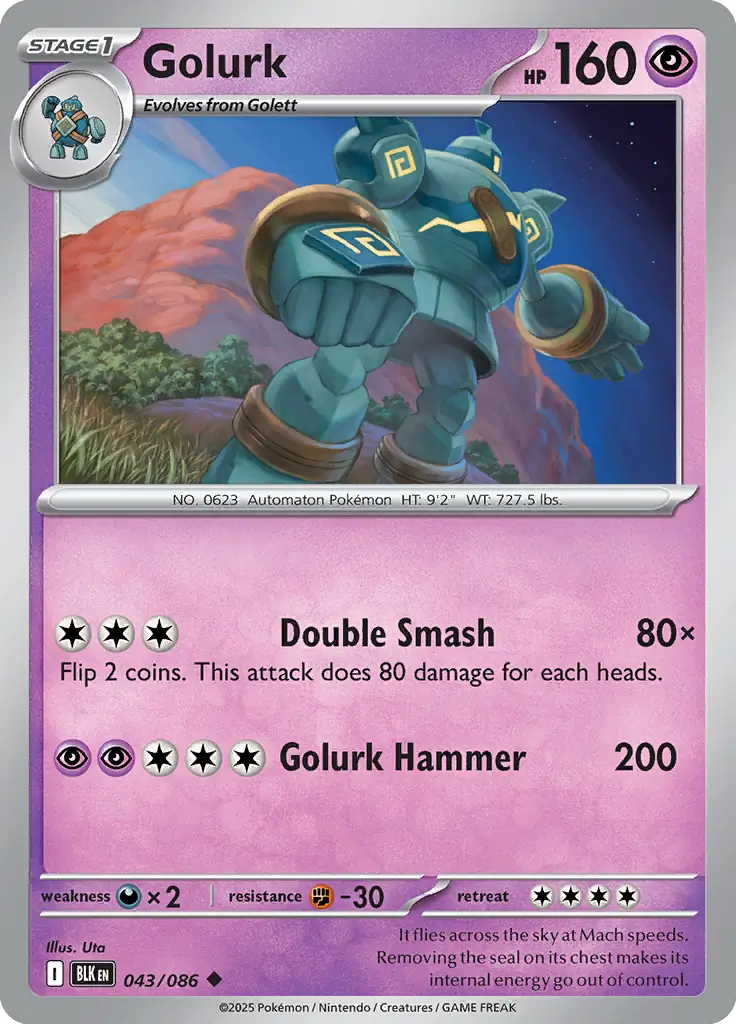 Golurk 043 - Black Bolt Pokesingles