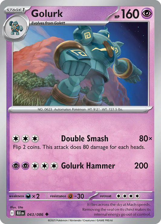 Golurk 043 - Black Bolt Pokesingles