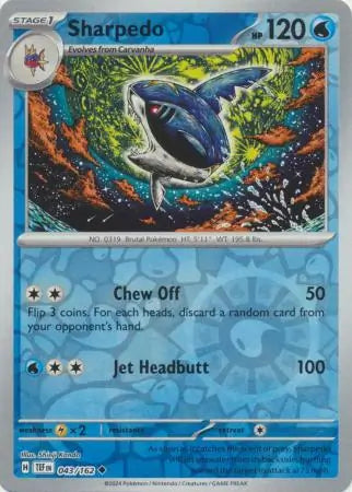 043 Sharpedo - Reverse Holo, Temporal Forces | Scarlet & Violet, reverse, 4.00 kr, Pokesingles. Kjøp pokemon kort til lave priser hos oss.