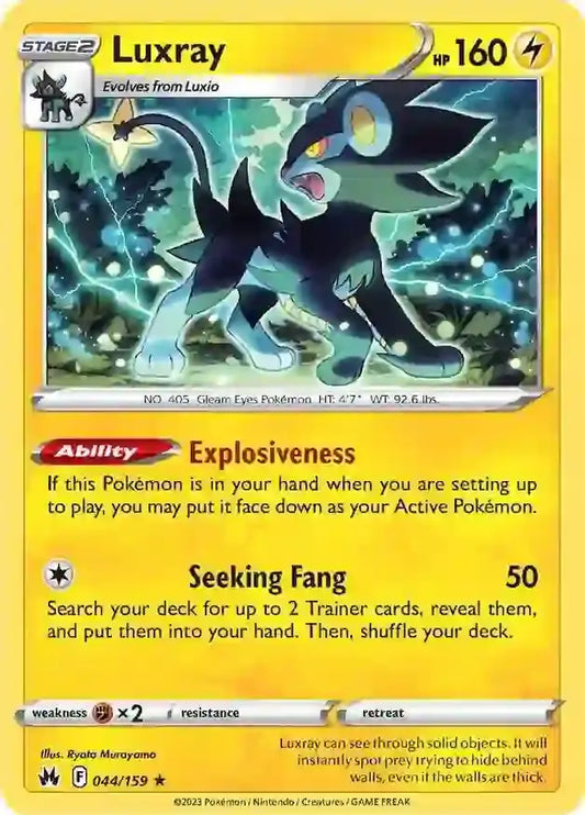 Luxray 044, Crown Zenith | Sword & Shield, , 0.00 kr, Pokesingles. Kjøp pokemon kort til lave priser hos oss.