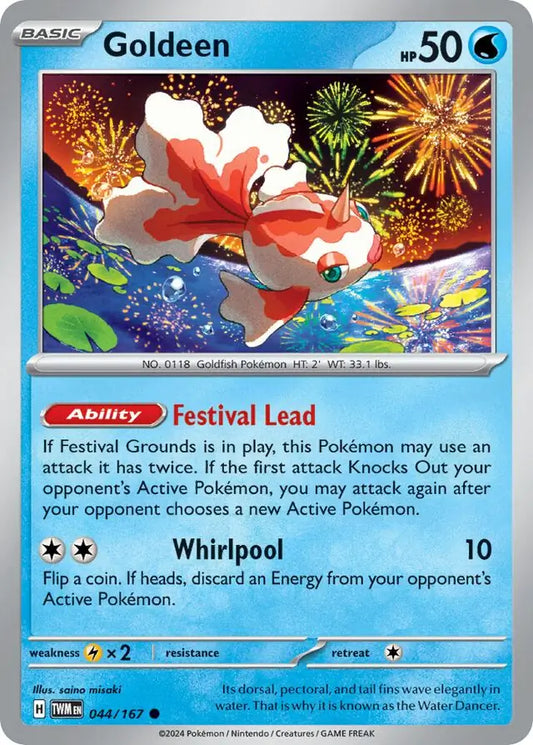 Goldeen 044, Twilight Masquerade | Scarlet & Violet, , 5.00 kr, Pokesingles. Kjøp pokemon kort til lave priser hos oss.