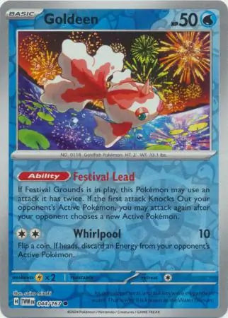 Goldeen Reverse Holo 044, Twilight Masquerade | Scarlet & Violet, , 4.00 kr, Pokesingles. Kjøp pokemon kort til lave priser hos oss.