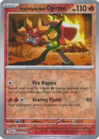 Hearthflame Mask Ogerpon Reverse Holo 044 - Destined Rivals Pokesingles
