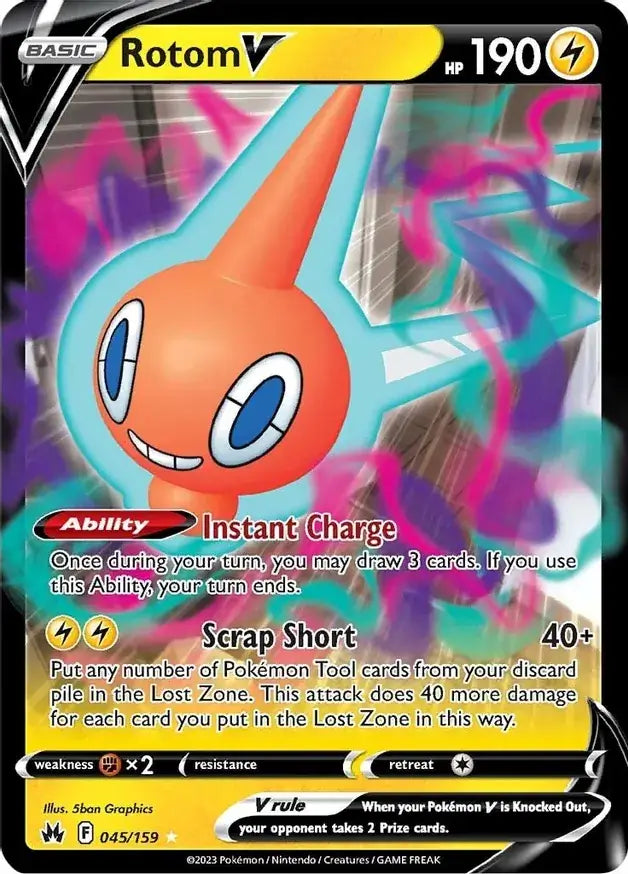 Rotom V 045, Crown Zenith | Sword & Shield, , 0.00 kr, Pokesingles. Kjøp pokemon kort til lave priser hos oss.