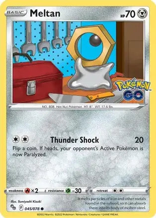 45 Meltan, Pokemon Go | Sword & Shield, nonholo, 2.00 kr, Pokesingles. Kjøp pokemon kort til lave priser hos oss.