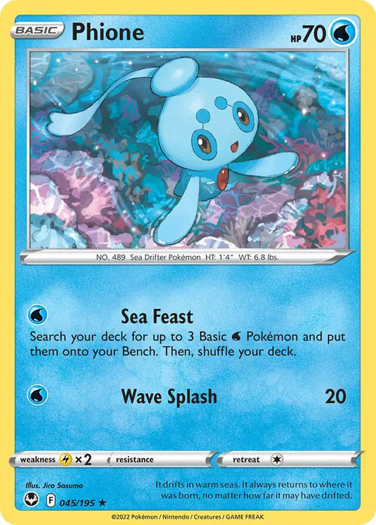 Phione 045, Silver Tempest | Sword & Shield, , 0.00 kr, Pokesingles. Kjøp pokemon kort til lave priser hos oss.