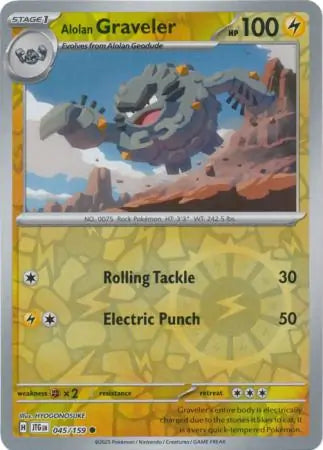 Alolan Graveler Reverse Holo 045 - Journey Together Pokesingles