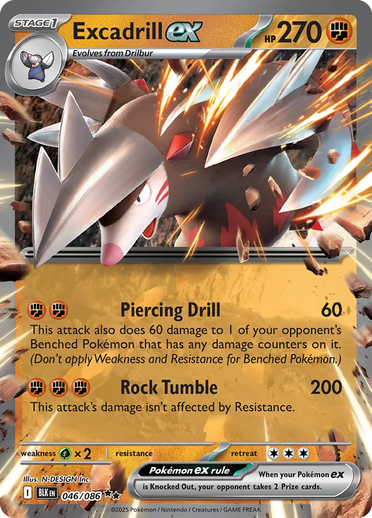 Excadrill ex 046 - Black Bolt Pokesingles