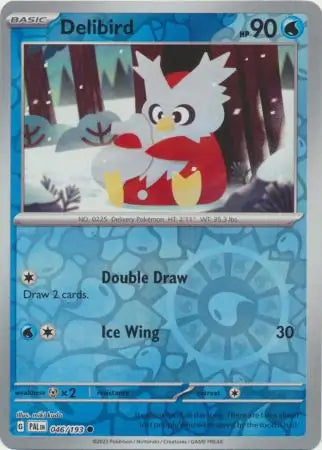 Delibird Reverse Holo 046 - Paldea Evolved, Paldea Evolved | Scarlet & Violet, , 5.00 kr, Pokesingles. Kjøp pokemon kort til lave priser hos oss.