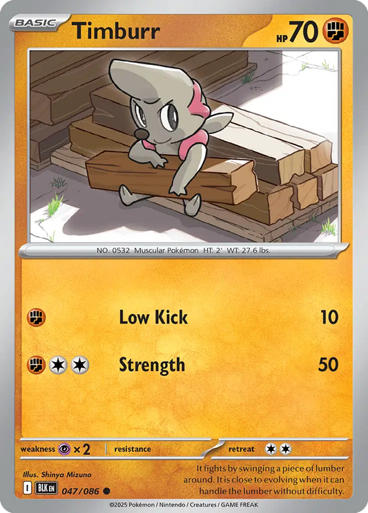 Timburr 047 - Black Bolt Pokesingles
