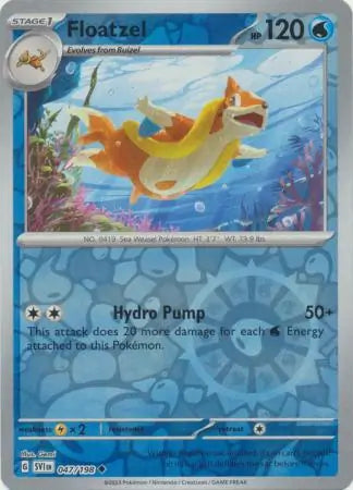 047 Floatzel - Reverse Holo, Scarlet & Violet Base, , 4.00 kr, Pokesingles. Kjøp pokemon kort til lave priser hos oss.