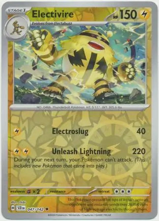 Electivire Reverse Holo 047 - Stellar Crown