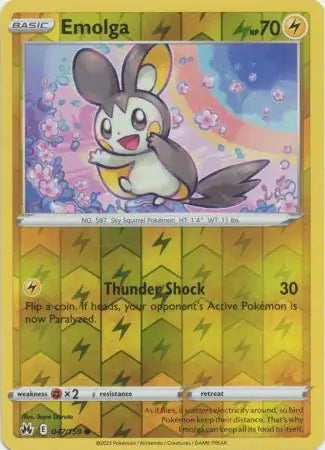 Emolga Reverse Holo 047, Crown Zenith | Sword & Shield, , 0.00 kr, Pokesingles. Kjøp pokemon kort til lave priser hos oss.