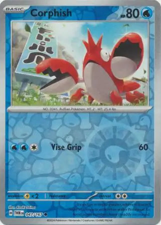 Corphish Reverse Holo 047, Twilight Masquerade | Scarlet & Violet, , 4.00 kr, Pokesingles. Kjøp pokemon kort til lave priser hos oss.