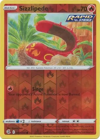 Sizzlipede Reverse Holo 047, Fusion Strike | Sword & Shield, , 2.00 kr, Pokesingles. Kjøp pokemon kort til lave priser hos oss.