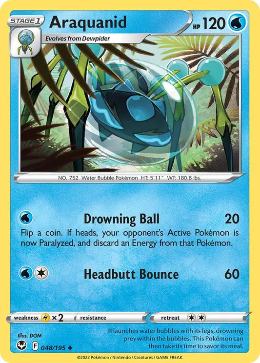 Araquanid 048, Silver Tempest | Sword & Shield, , 0.00 kr, Pokesingles. Kjøp pokemon kort til lave priser hos oss.