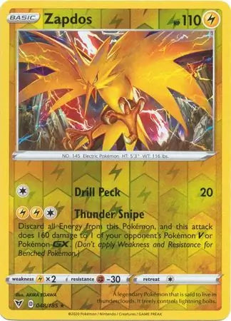 Zapdos Reverse Holo 048 - Vivid Voltage