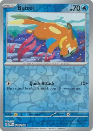 Buizel Reverse Holo 048, Obsidian Flames | Scarlet & Violet, , 4.00 kr, Pokesingles. Kjøp pokemon kort til lave priser hos oss.