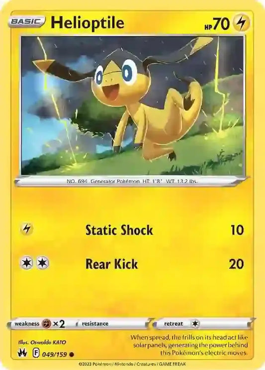 Helioptile 049, Crown Zenith | Sword & Shield, , 0.00 kr, Pokesingles. Kjøp pokemon kort til lave priser hos oss.