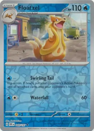 Floatzel Reverse Holo 049, Obsidian Flames | Scarlet & Violet, , 4.00 kr, Pokesingles. Kjøp pokemon kort til lave priser hos oss.