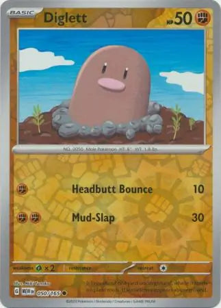 050 Diglett Reverse Holo, 151 | Scarlet & Violet, reverse, 4.00 kr, Pokesingles. Kjøp pokemon kort til lave priser hos oss.