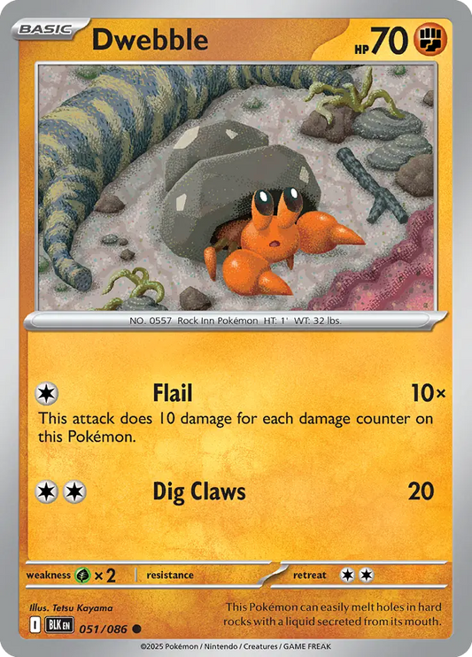 Dwebble 051 - Black Bolt Pokesingles