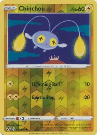 Chinchou Reverse Holo 051, Silver Tempest | Sword & Shield, , 0.00 kr, Pokesingles. Kjøp pokemon kort til lave priser hos oss.
