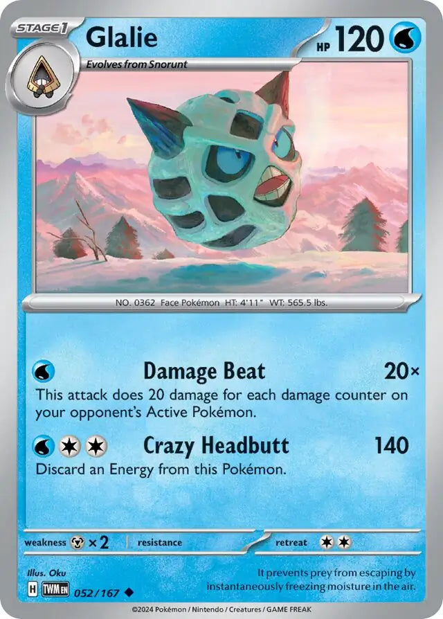 Glalie 052, Twilight Masquerade | Scarlet & Violet, , 5.00 kr, Pokesingles. Kjøp pokemon kort til lave priser hos oss.