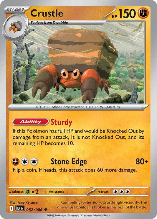 Crustle 052 - Black Bolt Pokesingles