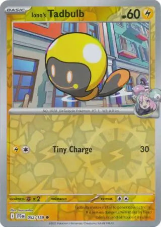 Iono's Tadbulb Reverse Holo 052 - Journey Together Pokesingles