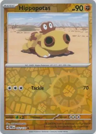 Hippopotas Reverse Holo 052 Pokesingles