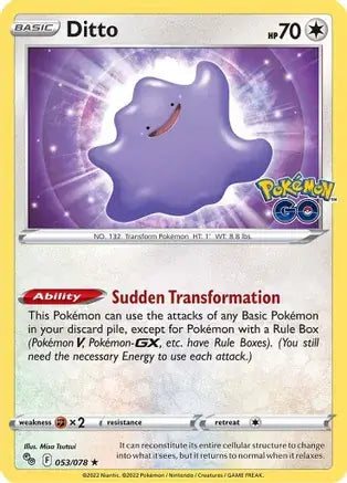 53 Ditto Holo Rare, Pokemon Go | Sword & Shield, holo, 12.00 kr, Pokesingles. Kjøp pokemon kort til lave priser hos oss.
