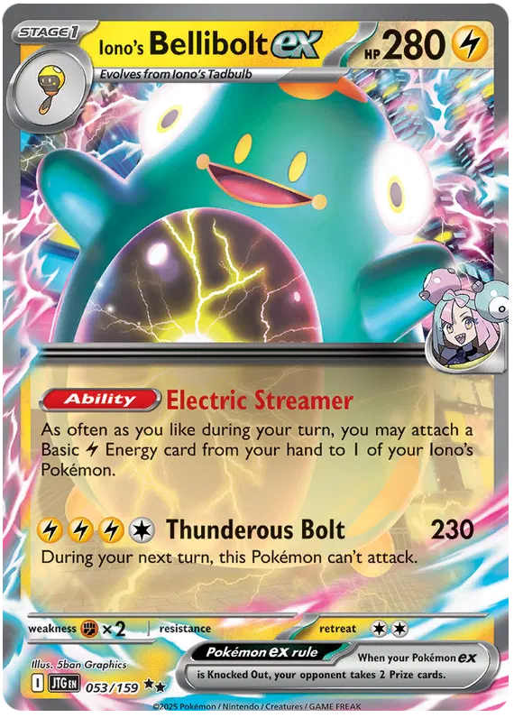 Iono's Bellibolt ex 053 - Journey Together Pokesingles
