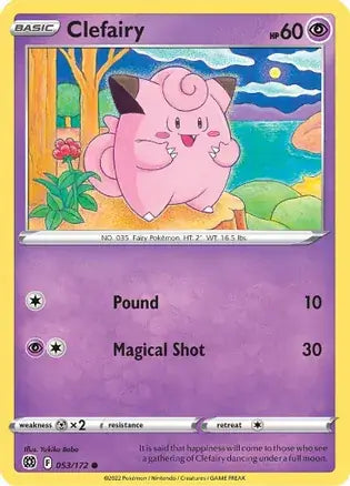 Clefairy 053, Brilliant Stars | Sword & Shield, , 0.00 kr, Pokesingles. Kjøp pokemon kort til lave priser hos oss.
