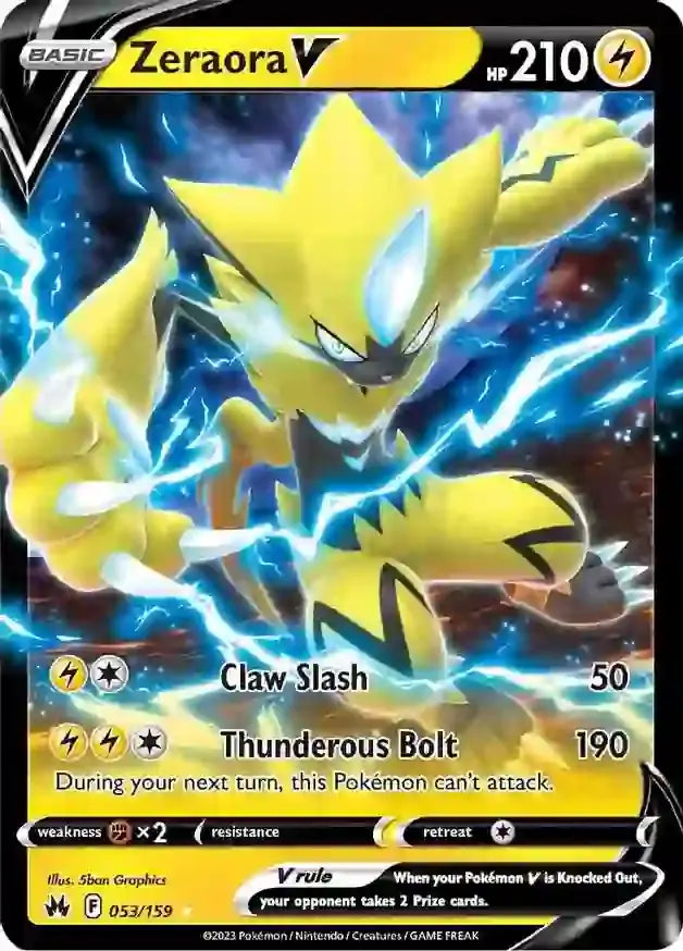 Zeraora V 053, Crown Zenith | Sword & Shield, , 0.00 kr, Pokesingles. Kjøp pokemon kort til lave priser hos oss.