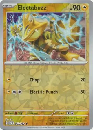 053 Electabuzz - Reverse Holo, Temporal Forces | Scarlet & Violet, reverse, 4.00 kr, Pokesingles. Kjøp pokemon kort til lave priser hos oss.