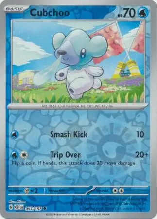 Cubchoo Reverse Holo 053, Obsidian Flames | Scarlet & Violet, , 4.00 kr, Pokesingles. Kjøp pokemon kort til lave priser hos oss.