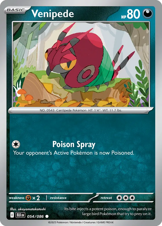 Venipede 054 - Black Bolt Pokesingles