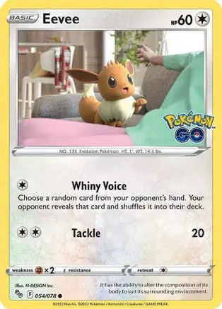 54 Eevee, Pokemon Go | Sword & Shield, nonholo, 2.00 kr, Pokesingles. Kjøp pokemon kort til lave priser hos oss.