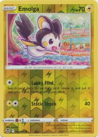 Emolga Reverse Holo 054, Silver Tempest | Sword & Shield, , 0.00 kr, Pokesingles. Kjøp pokemon kort til lave priser hos oss.