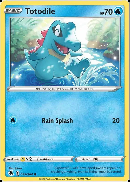 Totodile 055, Fusion Strike | Sword & Shield, , 2.00 kr, Pokesingles. Kjøp pokemon kort til lave priser hos oss.