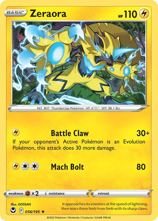 Zeraora 056, Silver Tempest | Sword & Shield, , 0.00 kr, Pokesingles. Kjøp pokemon kort til lave priser hos oss.