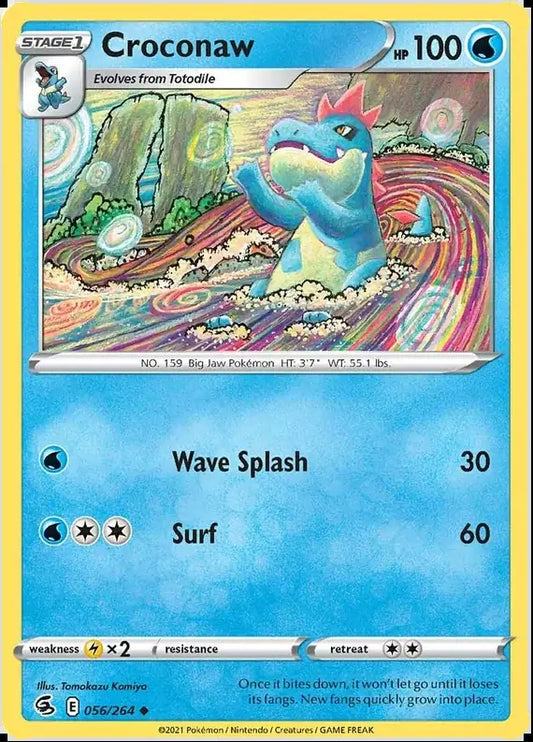 Croconaw 056, Fusion Strike | Sword & Shield, , 2.00 kr, Pokesingles. Kjøp pokemon kort til lave priser hos oss.