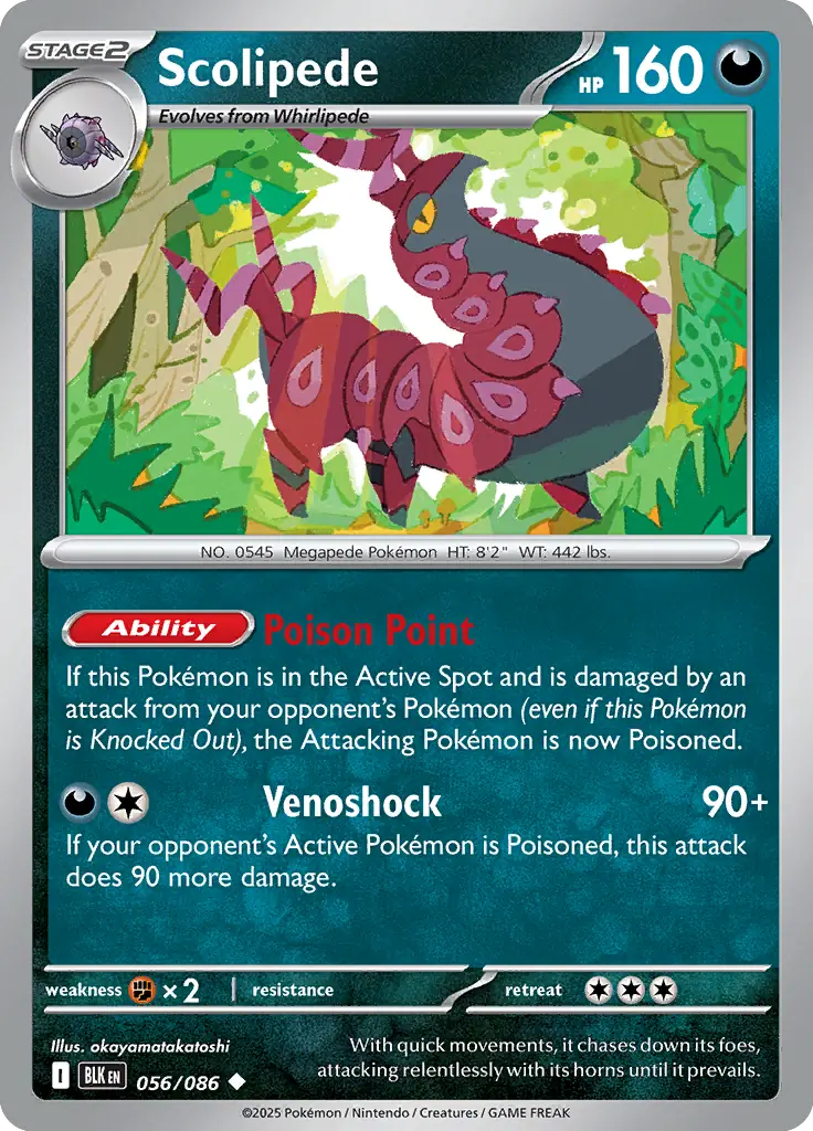 Scolipede 056 - Black Bolt Pokesingles