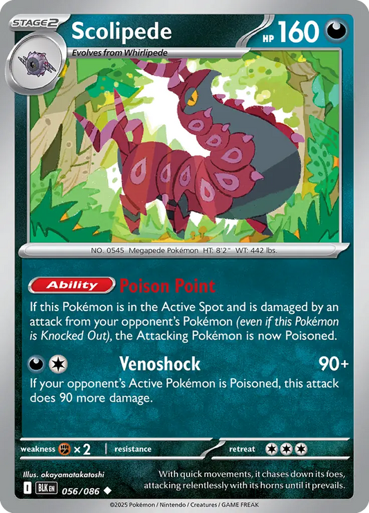 Scolipede 056 - Black Bolt Pokesingles