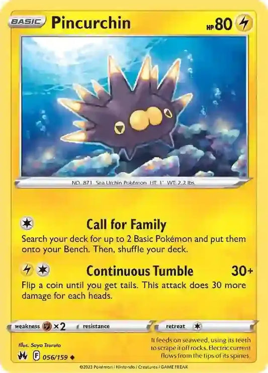 Pincurchin 056, Crown Zenith | Sword & Shield, , 0.00 kr, Pokesingles. Kjøp pokemon kort til lave priser hos oss.