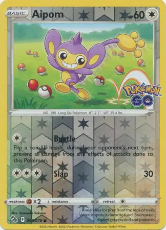 56 Aipom Reverse Holo, Pokemon Go | Sword & Shield, , 4.00 kr, Pokesingles. Kjøp pokemon kort til lave priser hos oss.
