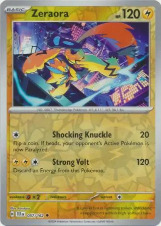 057 Zeraora - Reverse Holo, Temporal Forces | Scarlet & Violet, reverse, 4.00 kr, Pokesingles. Kjøp pokemon kort til lave priser hos oss.