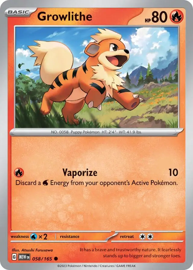 058 Growlithe, 151 | Scarlet & Violet, , 3.00 kr, Pokesingles. Kjøp pokemon kort til lave priser hos oss.